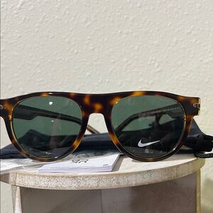 Nike Brown Tortoise Sunglasses with Green Lenses